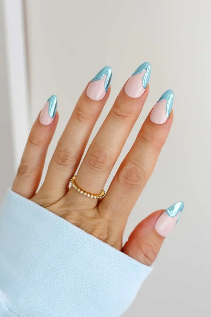 5 Chrome Nail Art Designs You Have to Try This Season 4 Iridescent Aqua Chrome Nails