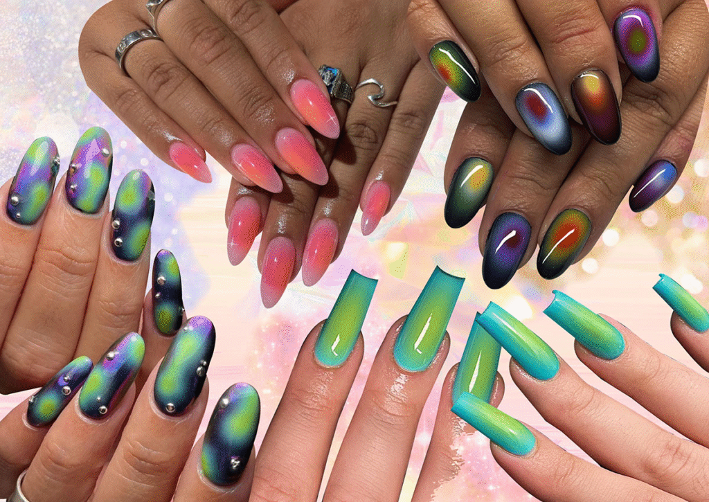 7 Must-Have Nail Art Ideas for a Summer Wedding 8 Aura Glow